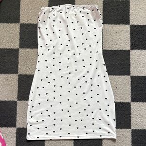 Heart pattern strapless dress